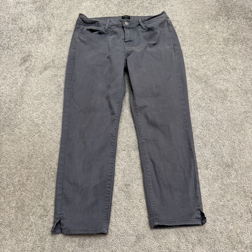 Just Black Ankle Skinny Denim Jeans Women 27 Gray Blue Stretch Side Slit Casual